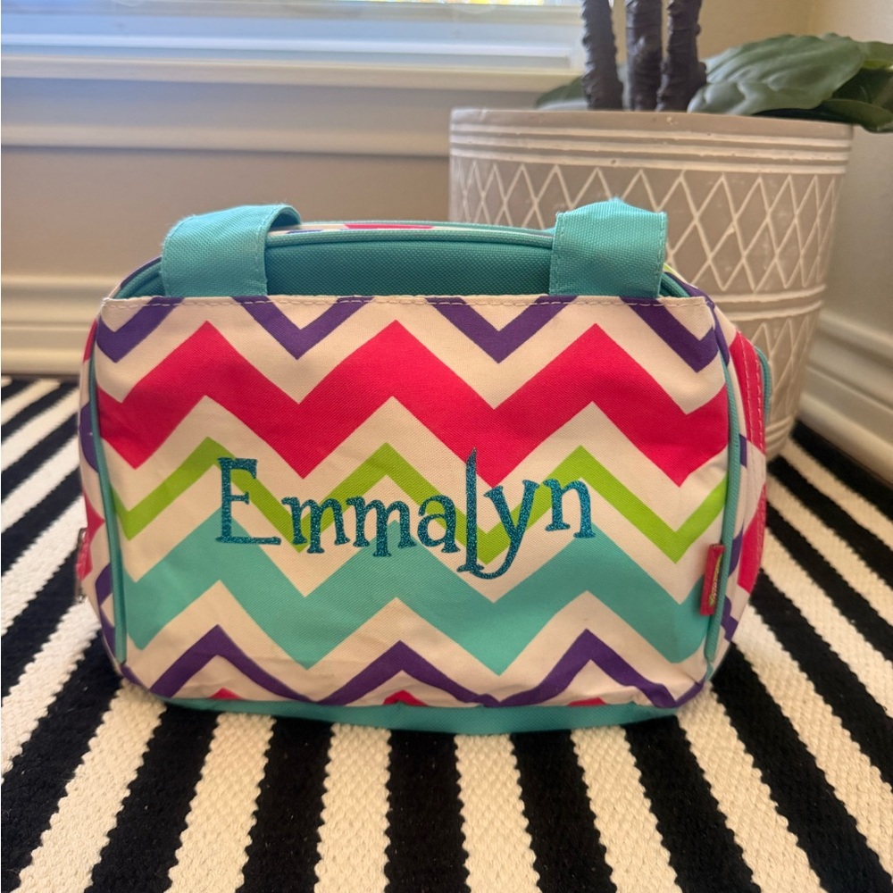 Personalized Chevron Lunch Bag - Teal, Pink, Purple, Green